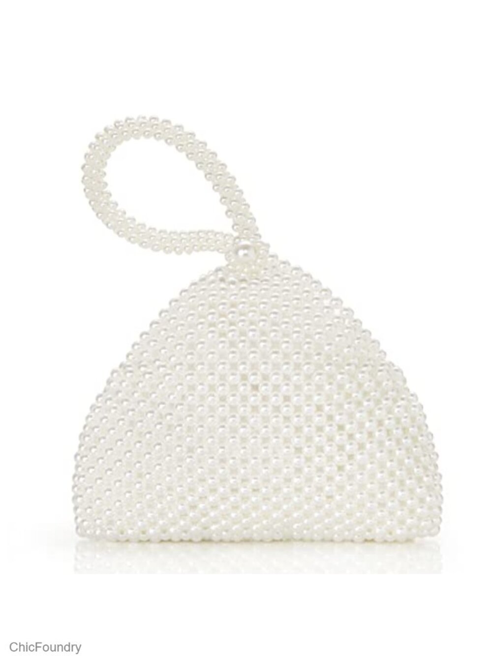 Pearl Evening Bag Triangle Clutch Purse for Wedding Prom Formal Party
